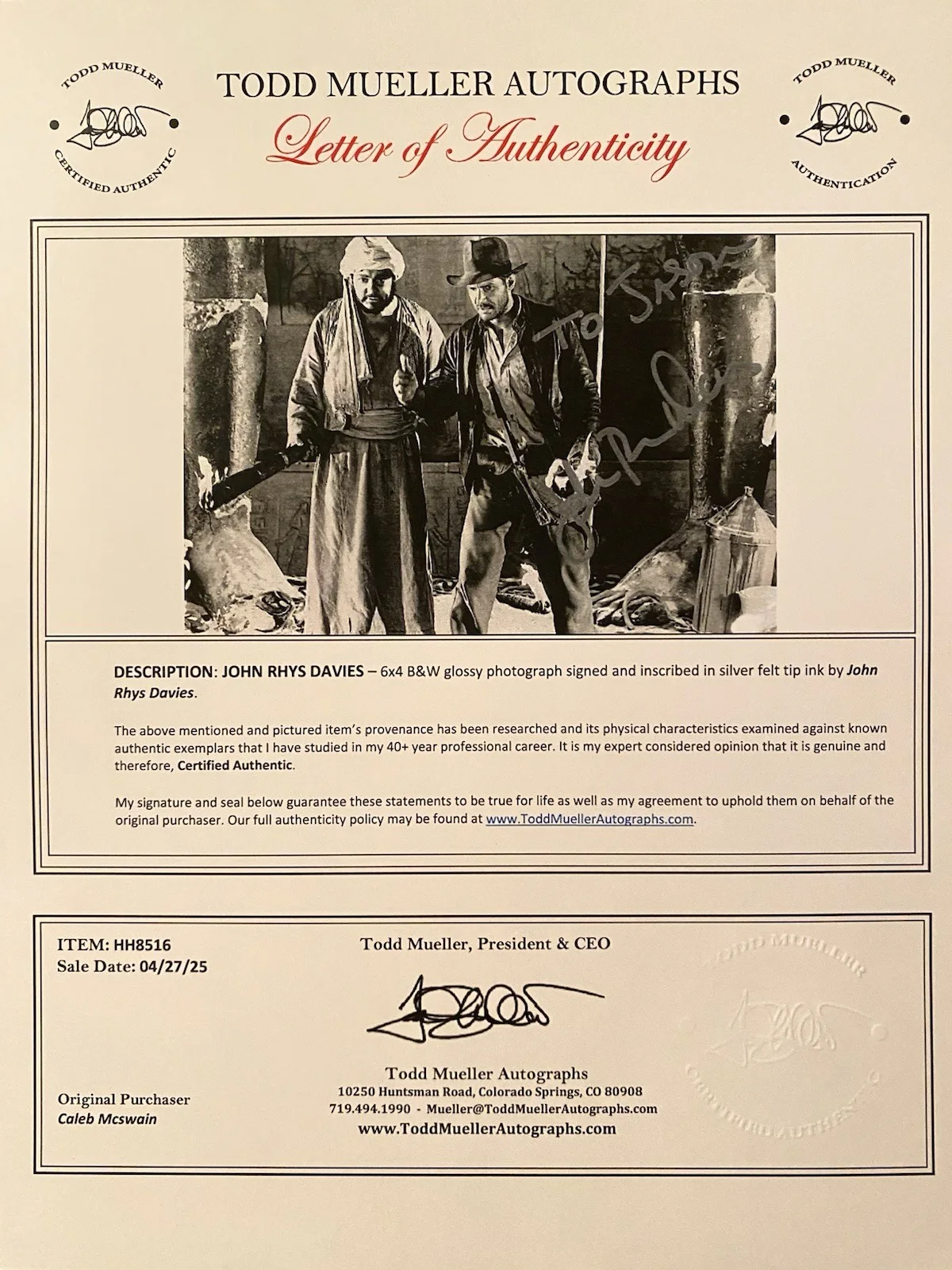 John Rhys Davies — John Rhys Davies Signed Autographed Photo Indiana Jones Lord Of The Rings w COA, изображение 4