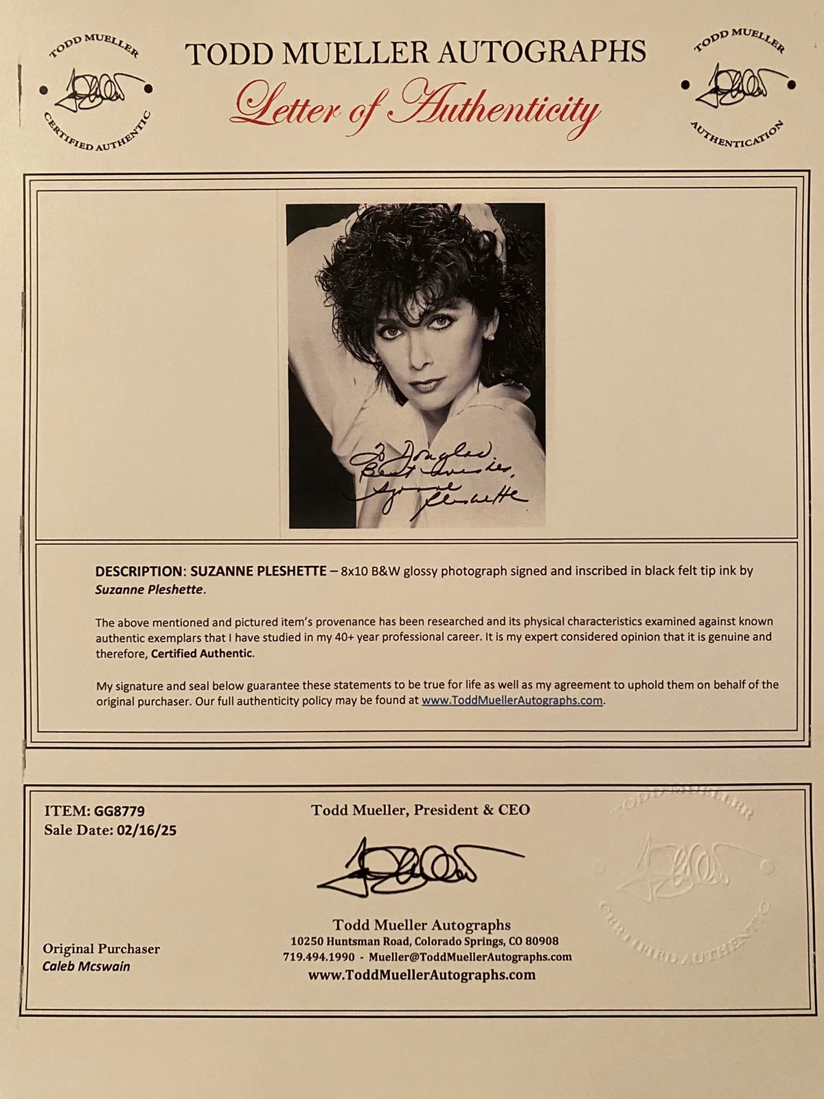 Suzanne Pleshette — Suzanne Pleshette Signed Autographed Photo With COA The Birds The Ugly Dachshund, изображение 4