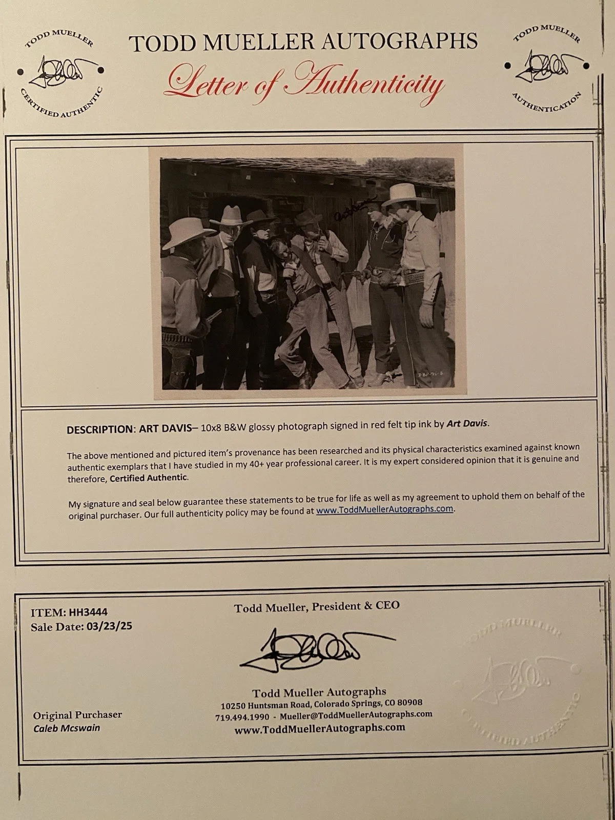 Art Davis — Art Davis Signed Autographed Photo With COA The Texas Marshall Rolling Down The, изображение 4