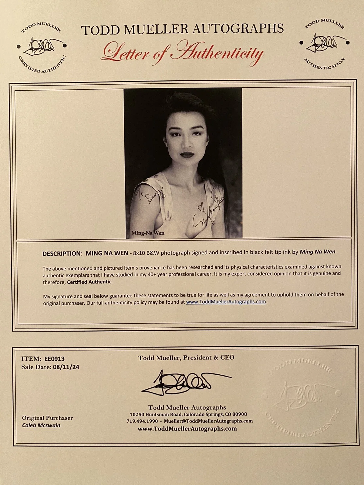 Ming Na Wen — Ming Na Wen Signed Autographed Photo With COA Mulan The Batman Agents Of SHIELD, image 3