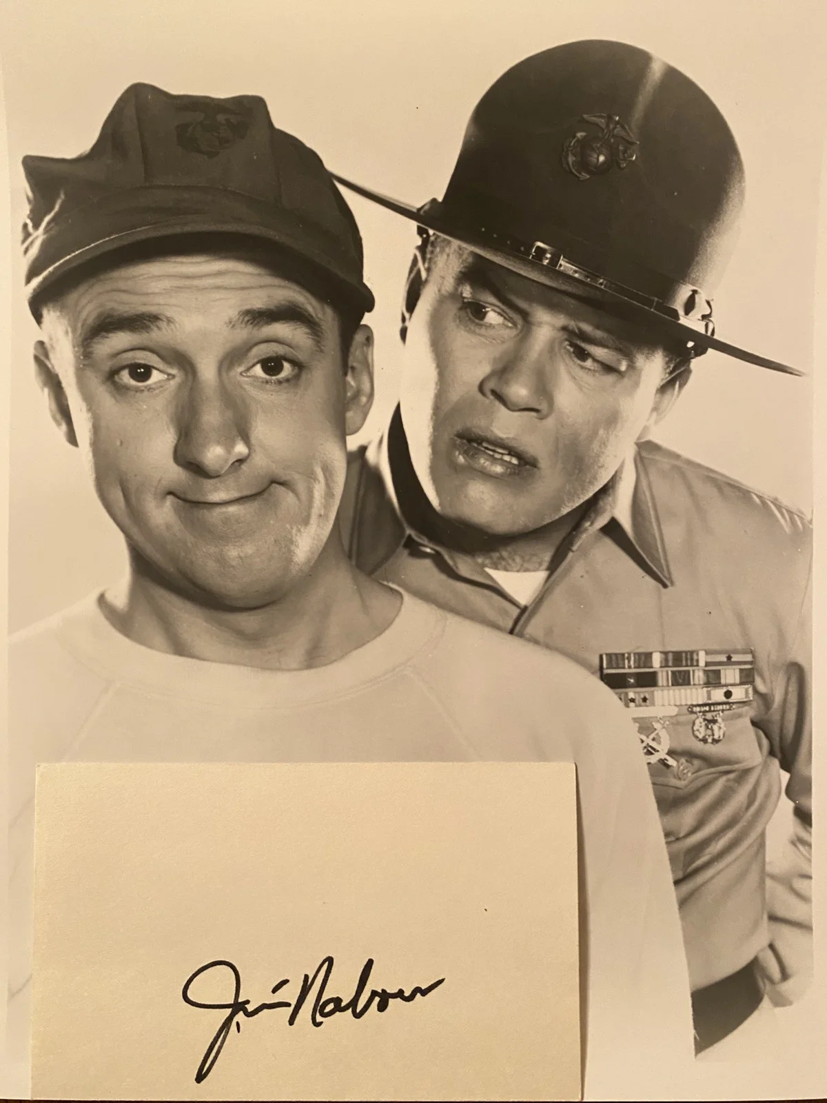 Jim Nabors — Jim Nabors Signed Autographed Index Card With Photo Gomer Pyle USMC Frank Sutton