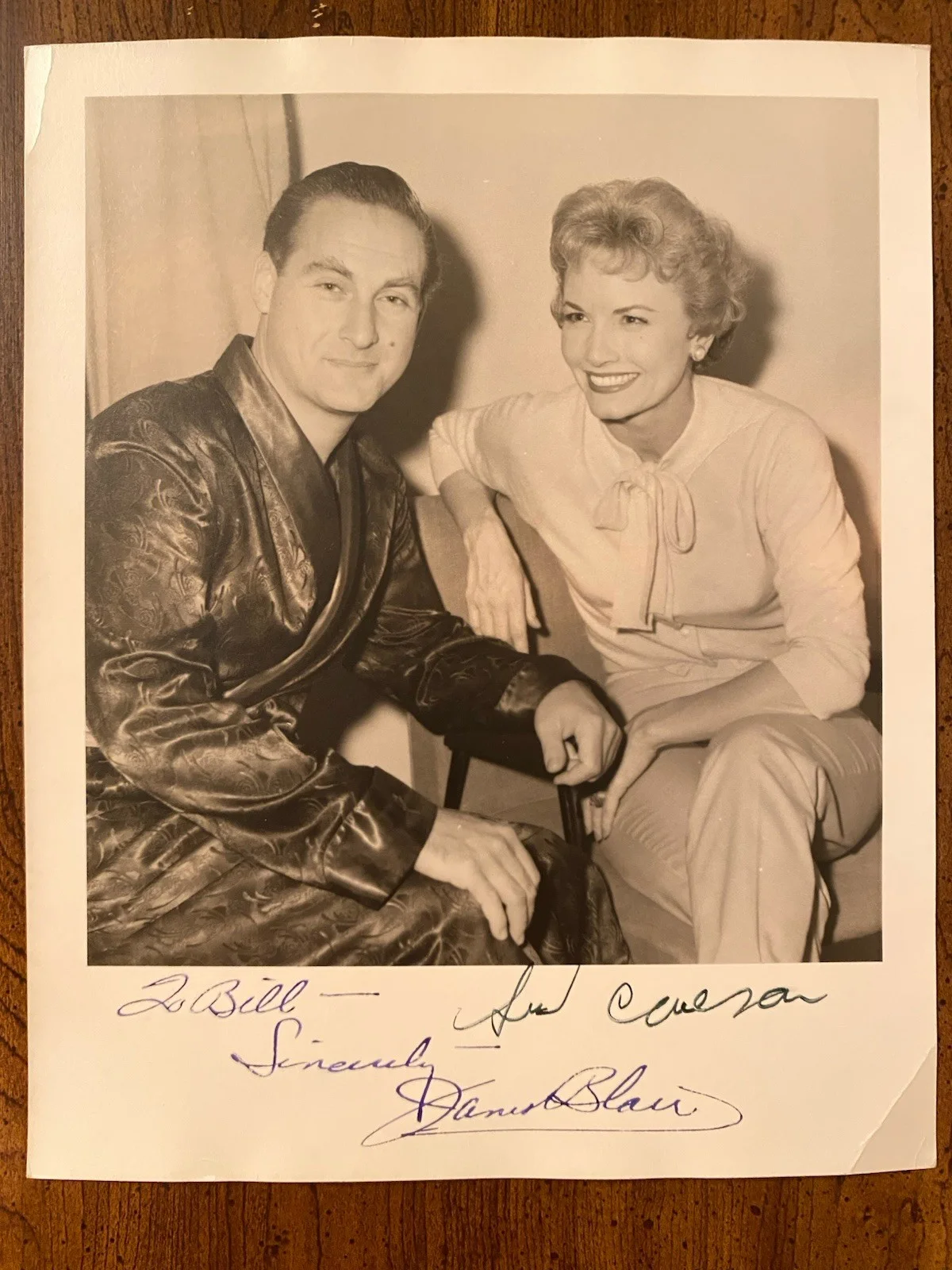 Sid Caesar, Janet Blair — Sid Caesar Janet Blair Signed Autographed Vintage Photo w COA Your Show Of Shows