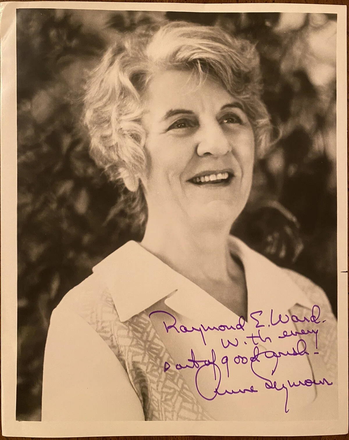 Anne Seymour — Anne Seymour Signed Autographed Vintage Photo With COA Fitzwilly Pollyanna Etc