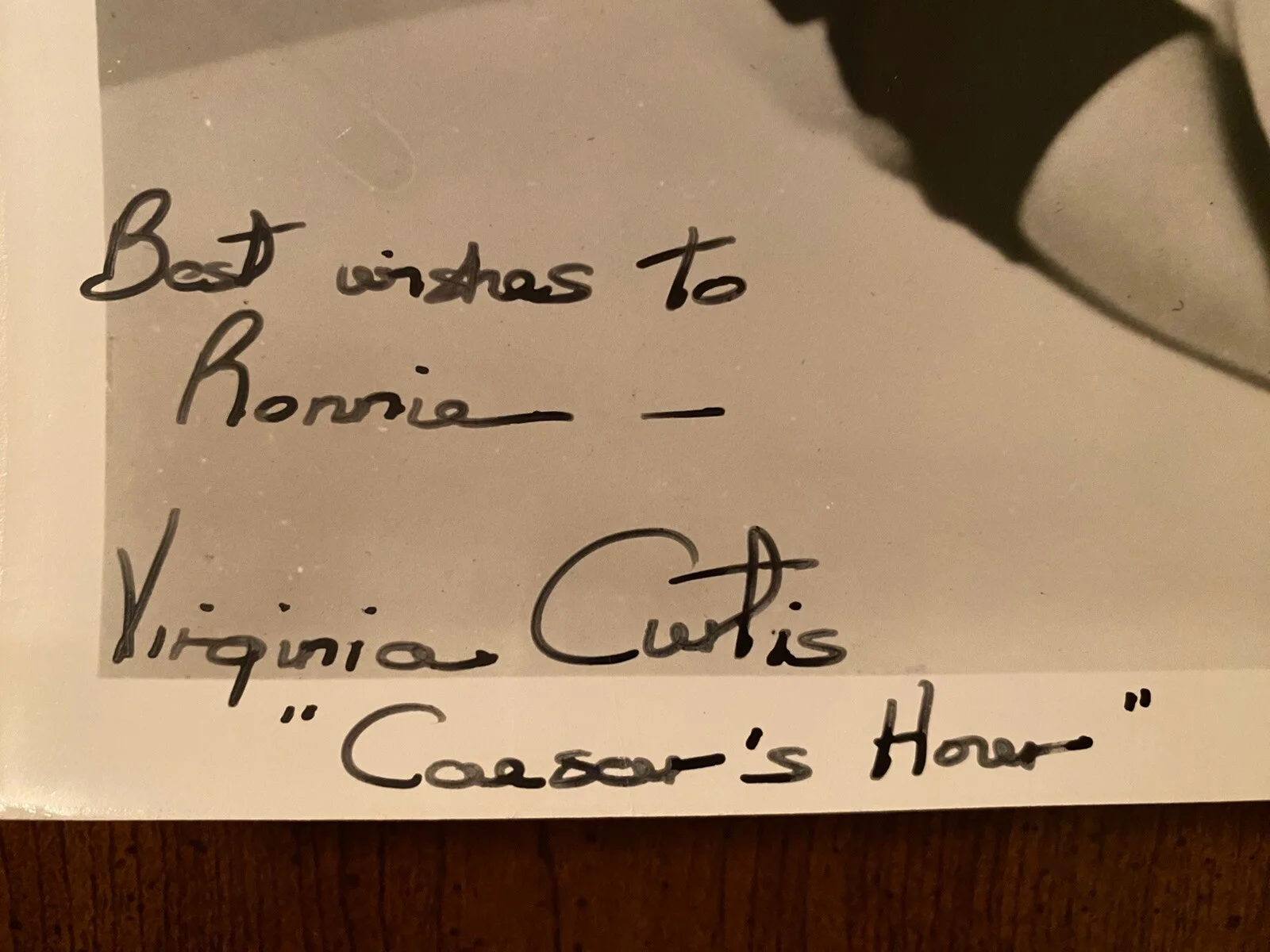 Virginia Curtis — Virginia Curtis Signed Autographed Photo w COA Your Show Of Shows Caesars Hour, изображение 2