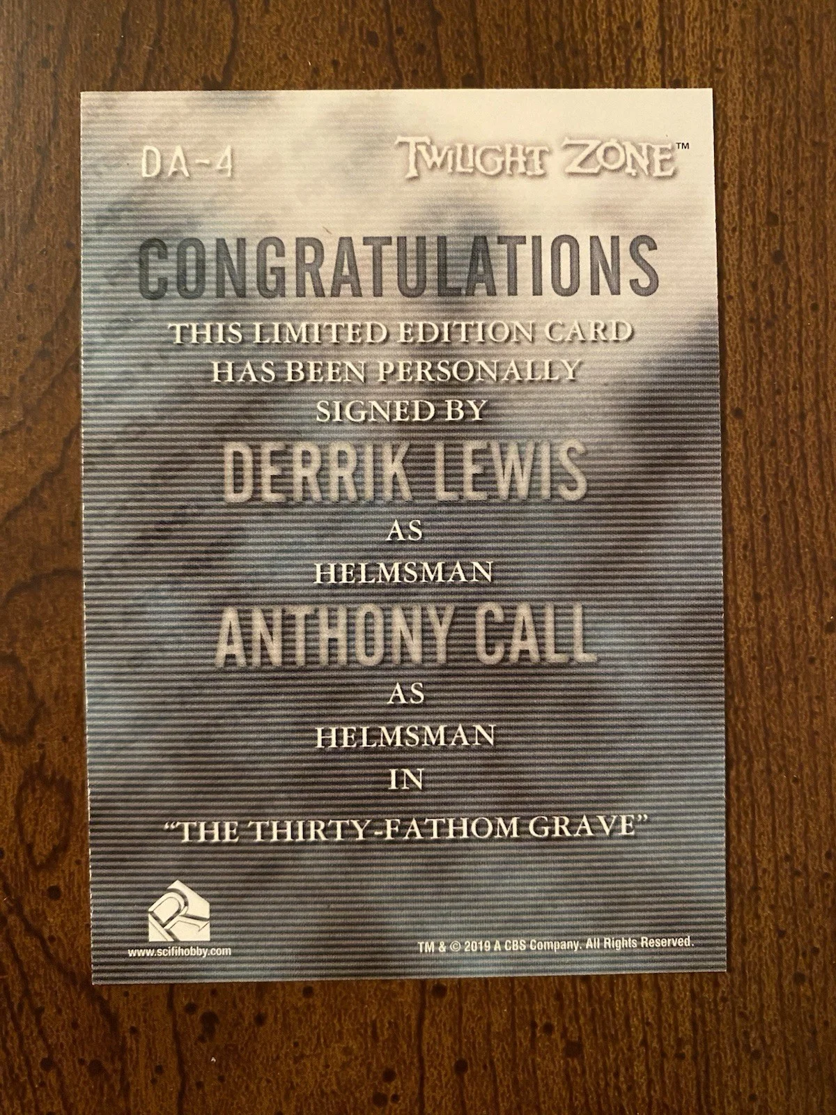 Derrik Lewis, Anthony Call — Derrik Lewis Anthony Call Signed Autograph Twilight Zone Card BOTH Rittenhouse, image 4