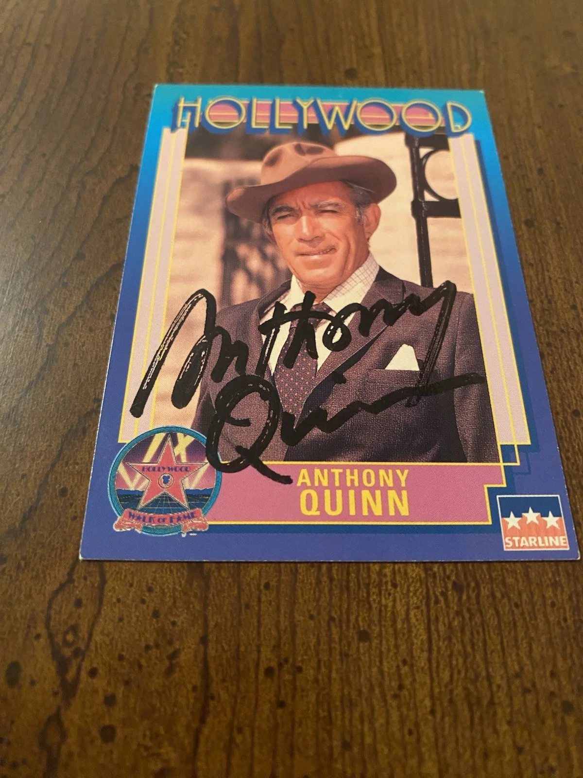 Anthony Quinn — Anthony Quinn Signed Autographed Hollywood Walk Of Fame Card With COA, изображение 3