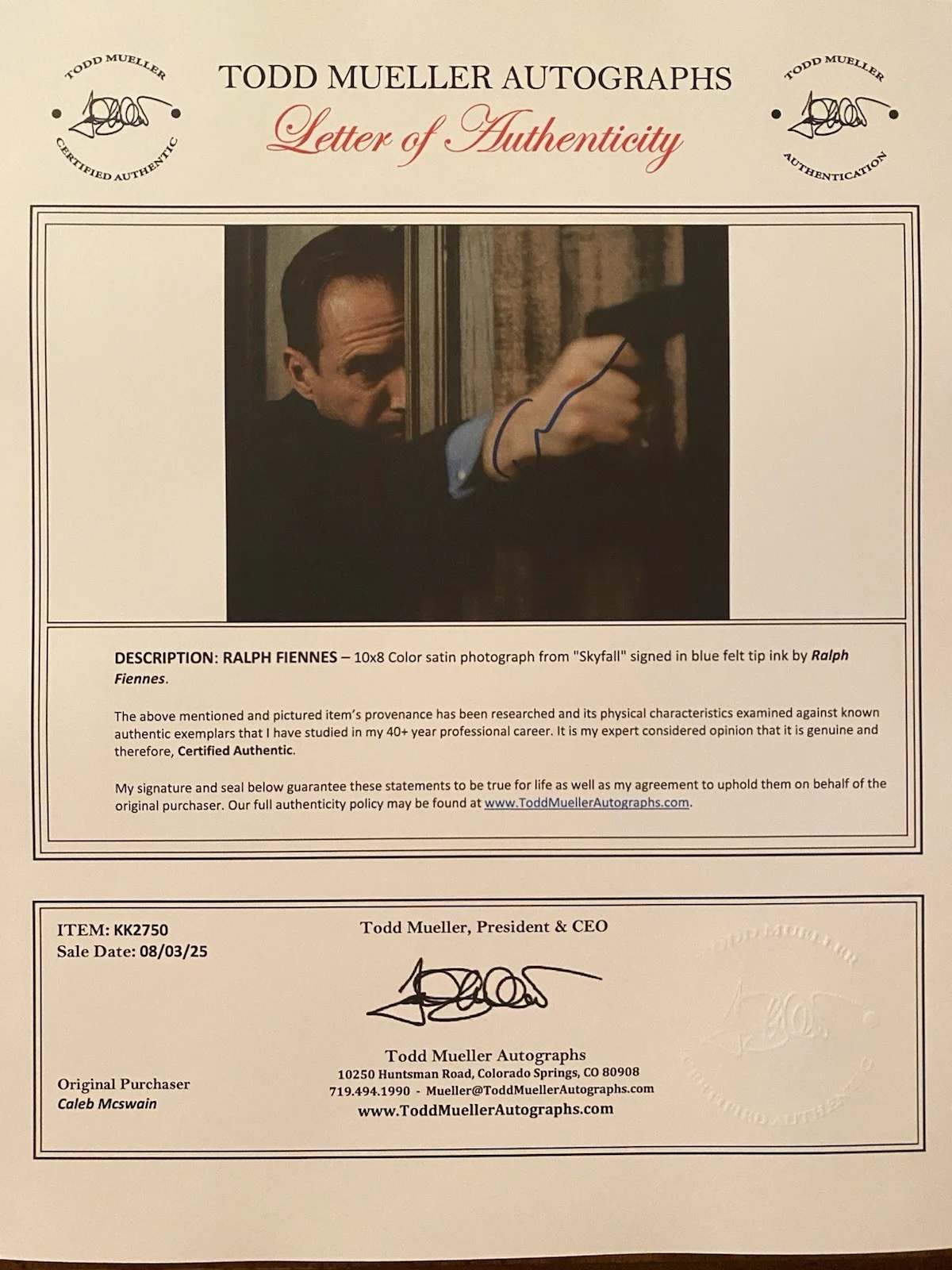 Ralph Fiennes — Ralph Fiennes Signed Autographed 10x8 Photo With COA Skyfall, image 4