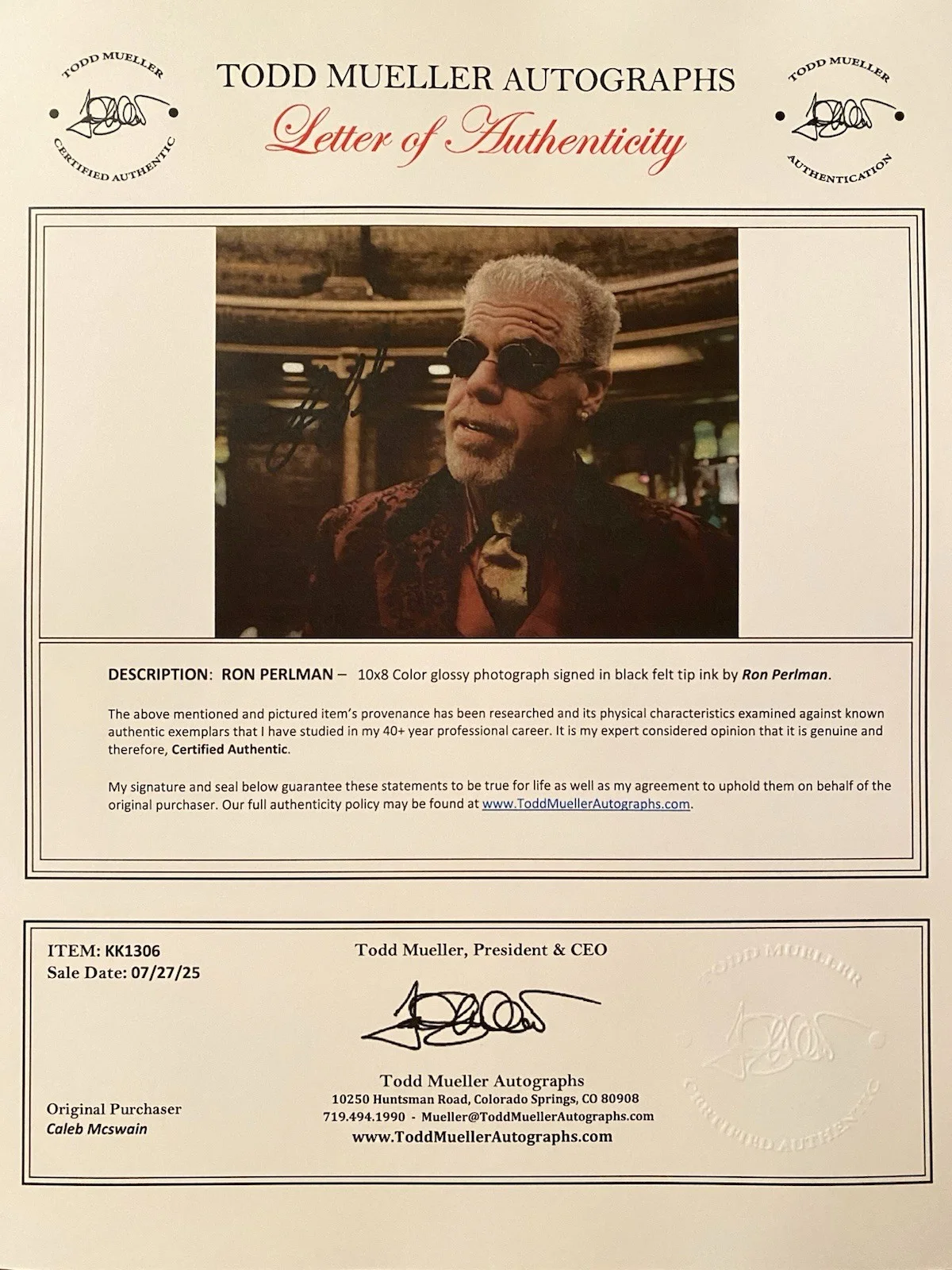 Ron Perlman — Ron Perlman Signed Autographed 10x8 Photo With COA Pacific Rim, image 4