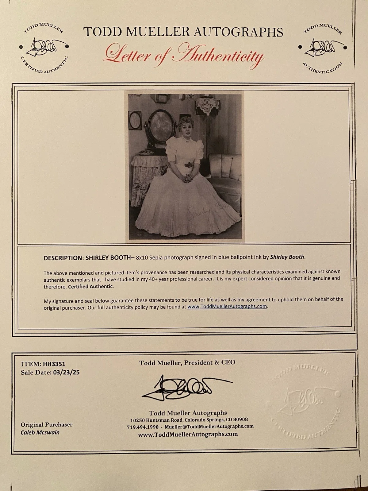 Shirley Booth — Shirley Booth Signed Autographed Photo With COA Hazel Year Without A Santa Claus, image 4