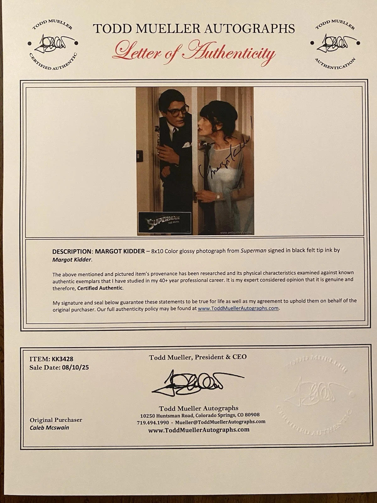 Margot Kidder — Margot Kidder Signed Autographed Photo With COA Lois Lane Superman The Movie, изображение 4