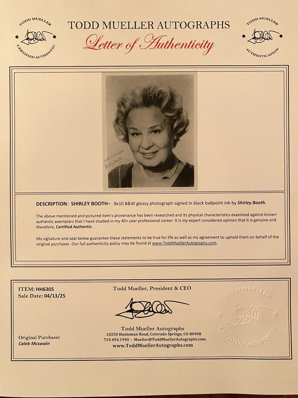 Shirley Booth — Shirley Booth Signed Autographed Photo With COA Hazel Year Without A Santa Claus, изображение 4