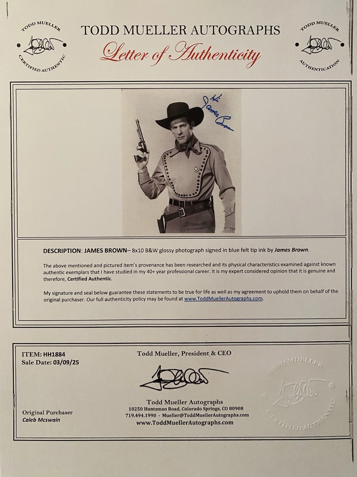 James Brown — James Brown Signed Autographed Photo With COA The Adventures Of Rin Tin Tin Rip, изображение 4