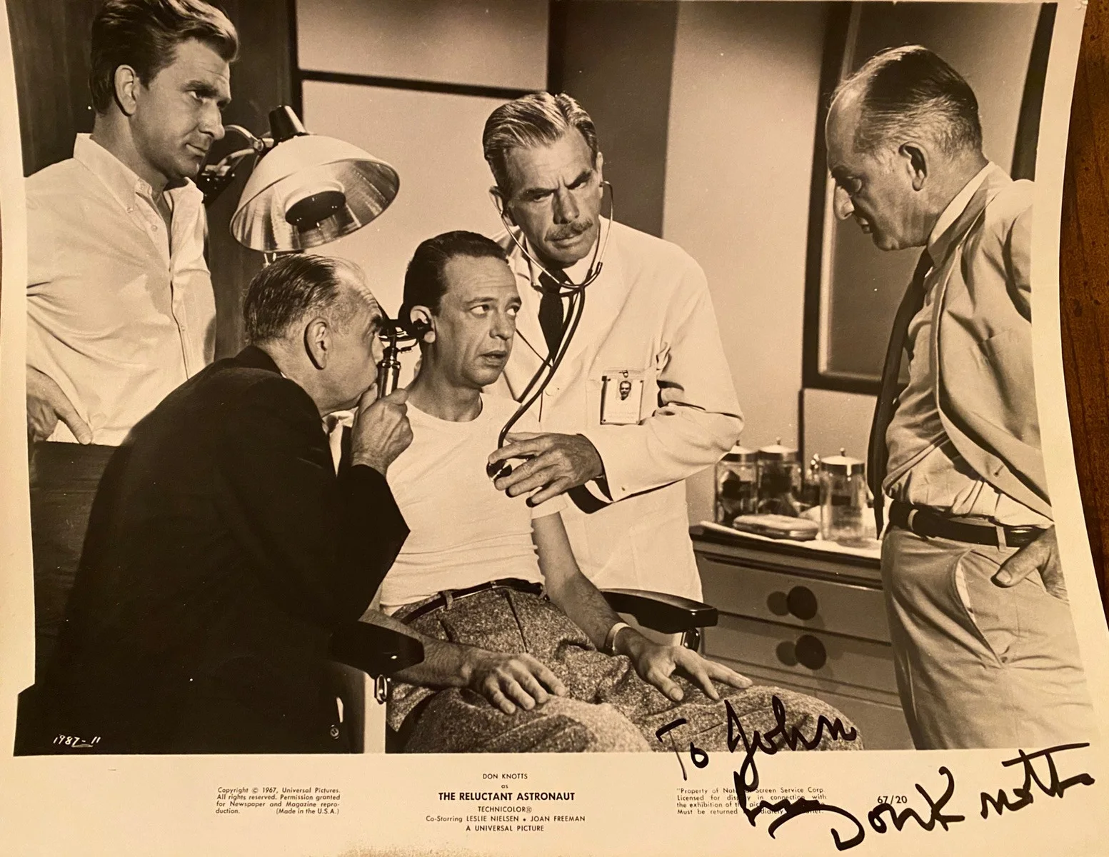 Don Knotts — Don Knotts Signed Autographed Vintage Photo The Reluctant Astronaut In Person