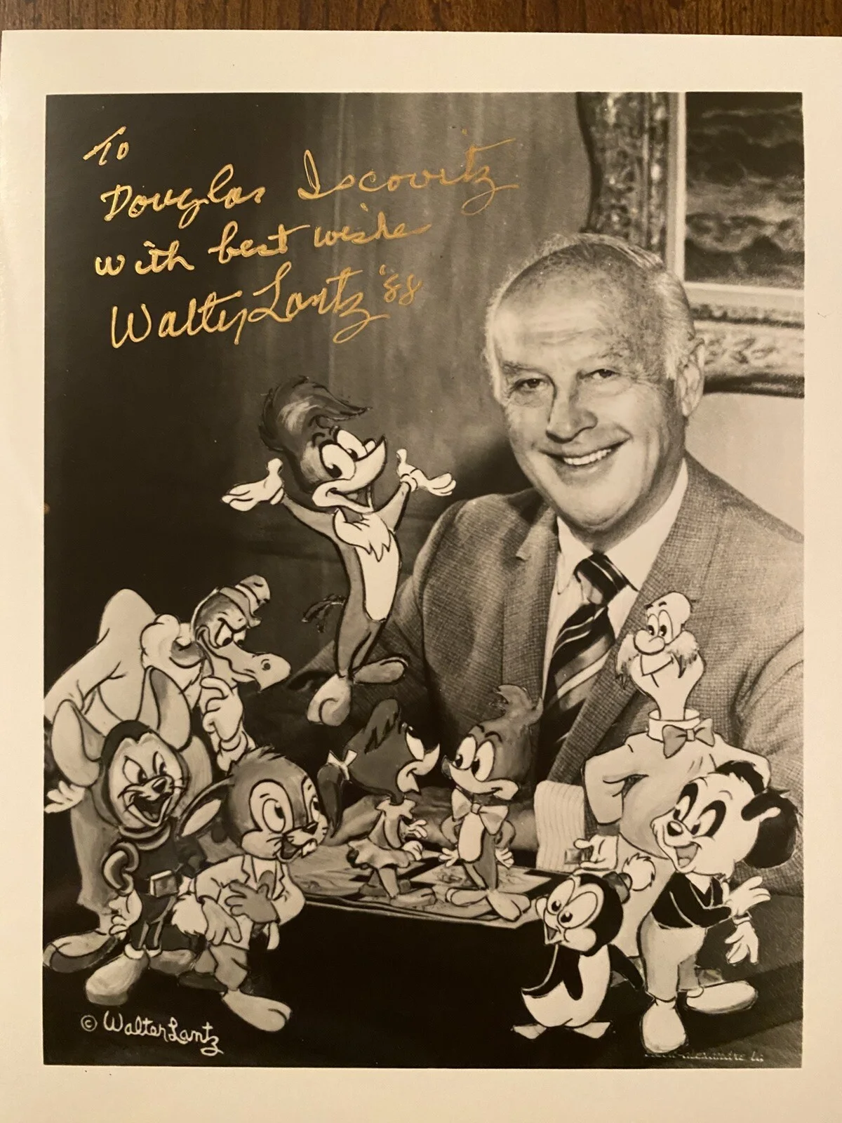 Walter Lantz — Walter Lantz Signed Autographed Photo With COA Woody Woodpecker