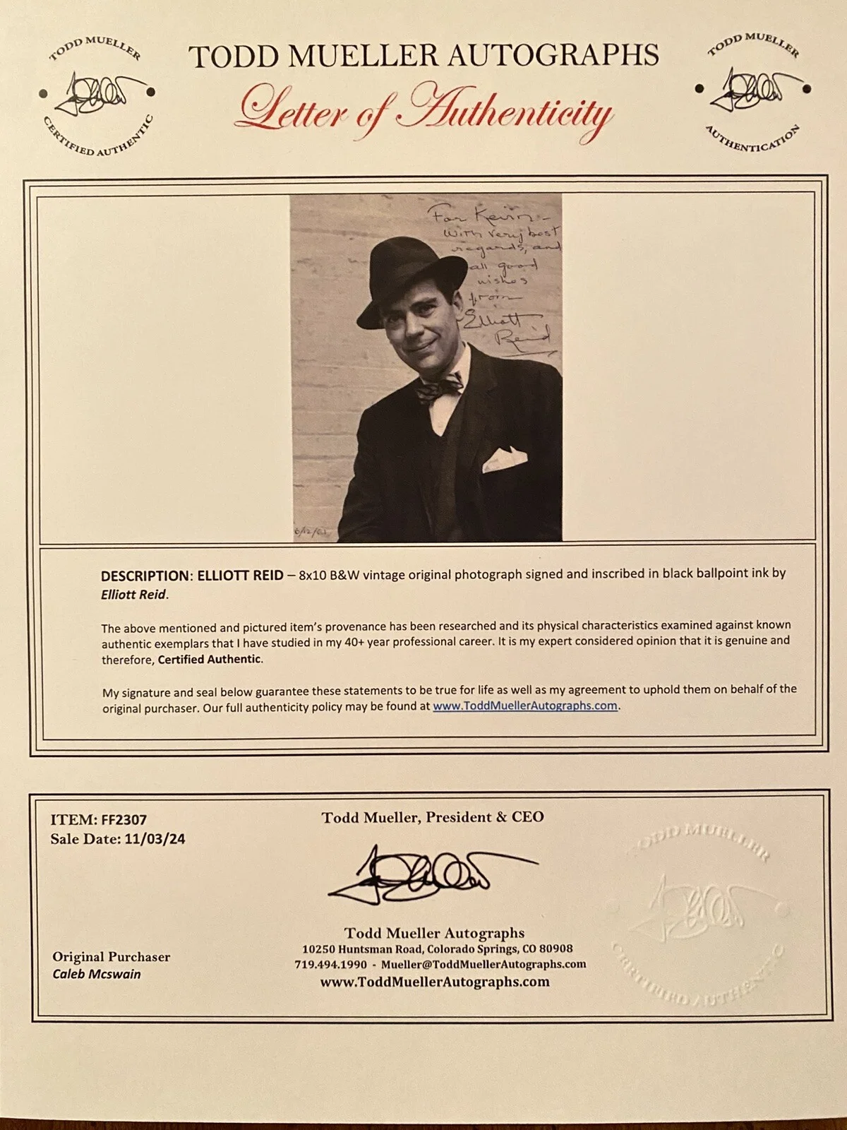 Elliott Reid — Elliott Reid Signed Autographed Photo With COA Absent Minded Professor Vicki Etc, изображение 4