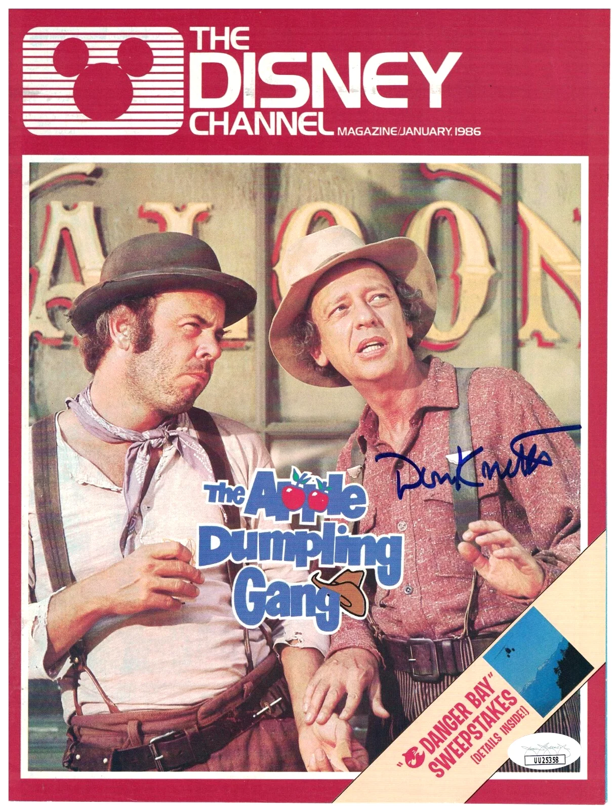 Don Knotts — DON KNOTTS JSA Autographed Disney Apple Dumpling Gang 8X11 Cover FREE SH Not PSA