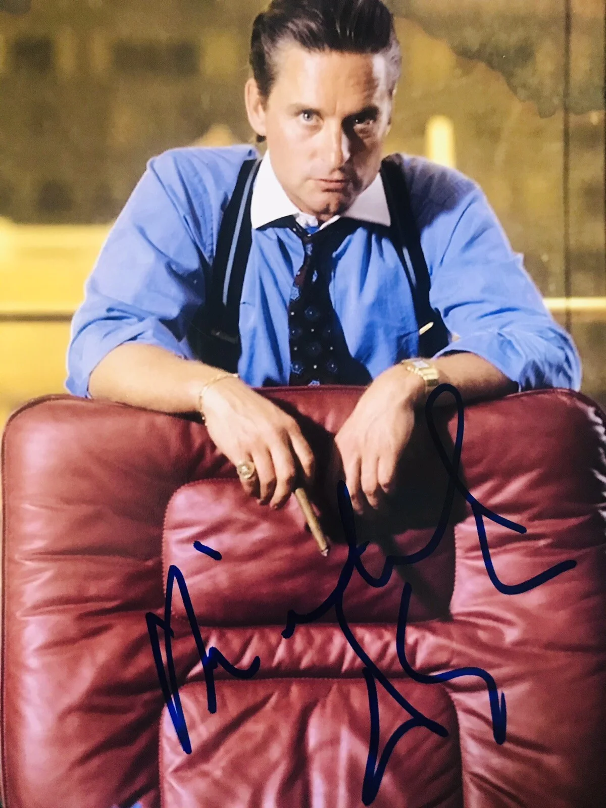 Michael Douglas — Michael Douglas signed 8x10 photo In Person. Exact Proof. Wall Street, image 2