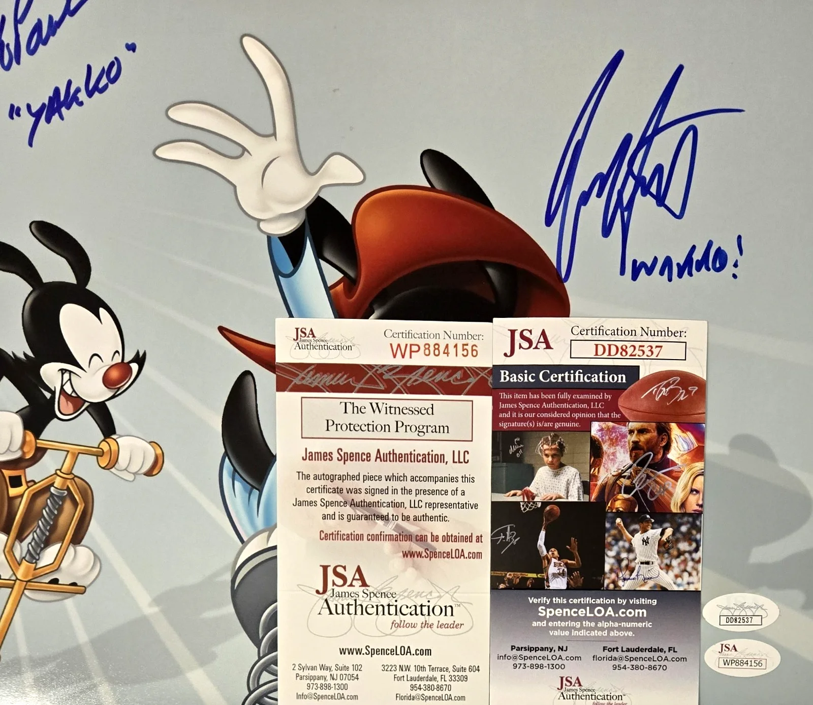 Rob Paulsen, Jess Harnell — Animaniacs Signed Photo Wakko Yakko Dot Harnell Paulsen MacNeille 11x14 JSA 156, изображение 2
