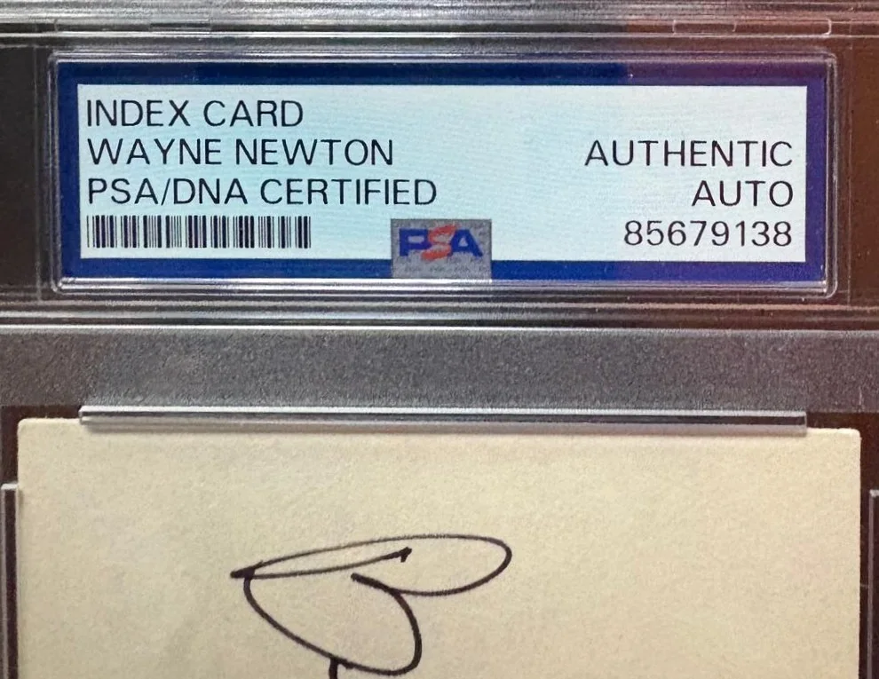 Wayne Newton — WAYNE NEWTON SIGNED INDEX CARD PSA ENCAPSULATED DADDY DON'T YOU WALK SO FAST, изображение 2