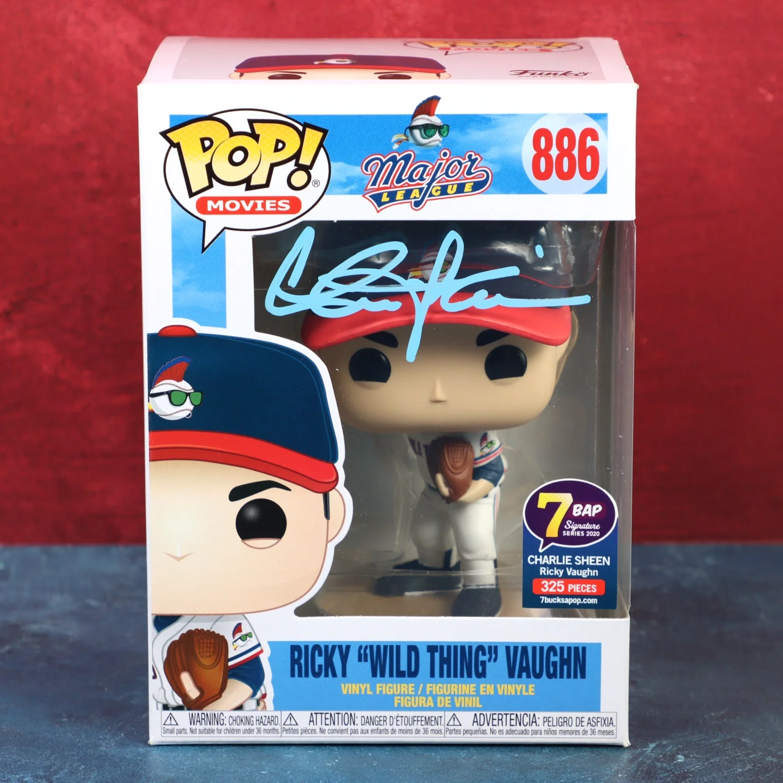Charlie Sheen — Charlie Sheen Major League Signed Funko 886 Vaughn 7BAP LE 325 JSA COA Protector, изображение 2