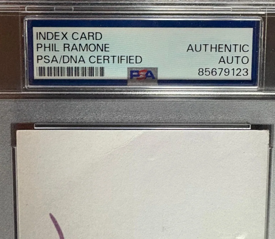 Phil Ramone — PHIL RAMONE SIGNED INDEX CARD PSA ENCAPSULATED FLASHDANCE GHOSTBUSTERS RARE, image 2