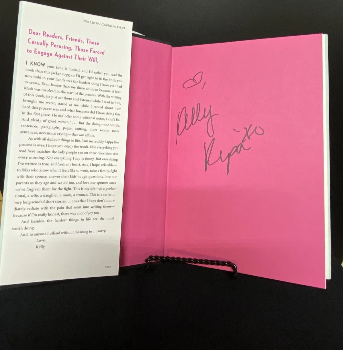 Kelly Ripa — Kelly Ripa Signed Live Wire 2022 Book Autographed 1st Edition HarperCollins Book, image 2