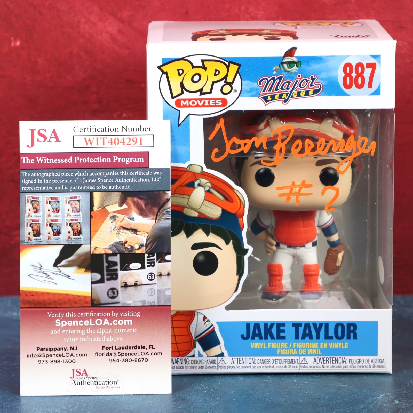 Tom Berenger — Tom Berenger Major League Signed Funko Pop 887 Jake Taylor JSA COA W/ Protector