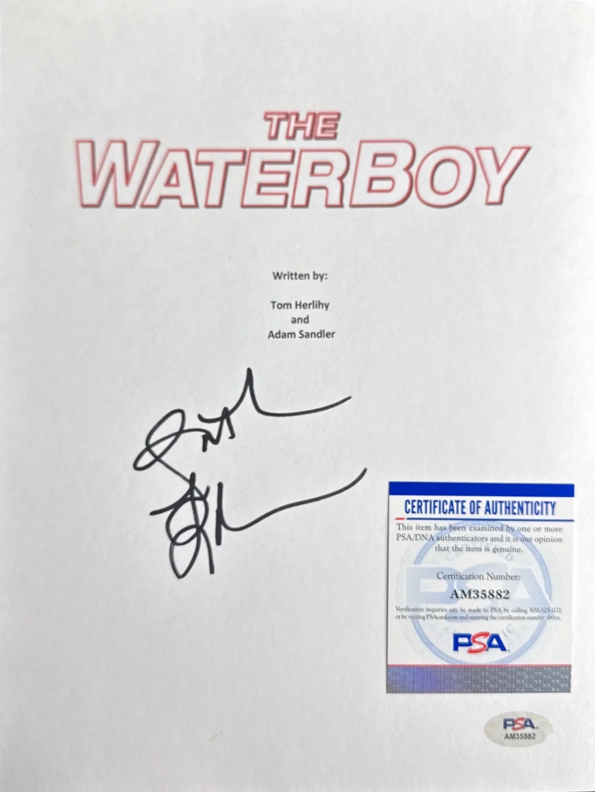 Jonathan Loughran — Jonathan Loughran Signed 8x10 Waterboy Script Cover Only PSA AM35882, image 2