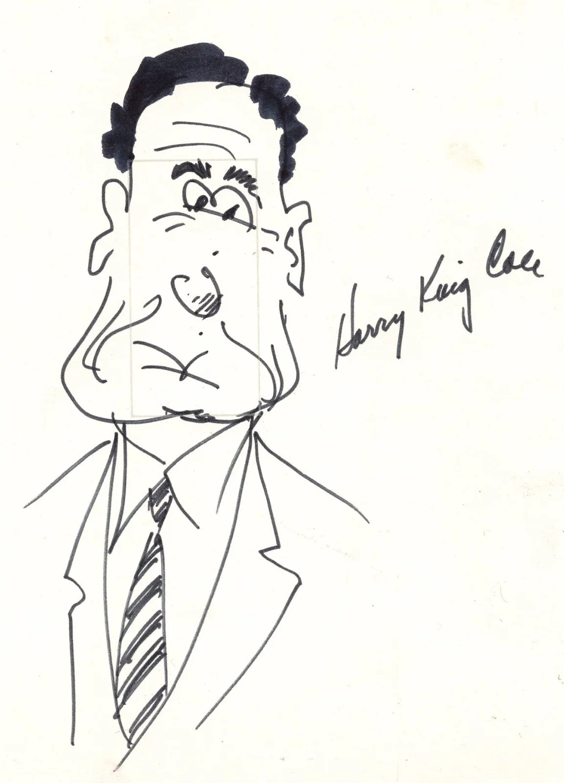 Harry King Cole — Harry King Cole (Hee-Haw) Signed 8.5x8.5 Sketch - JSA Authentication (1), image 2