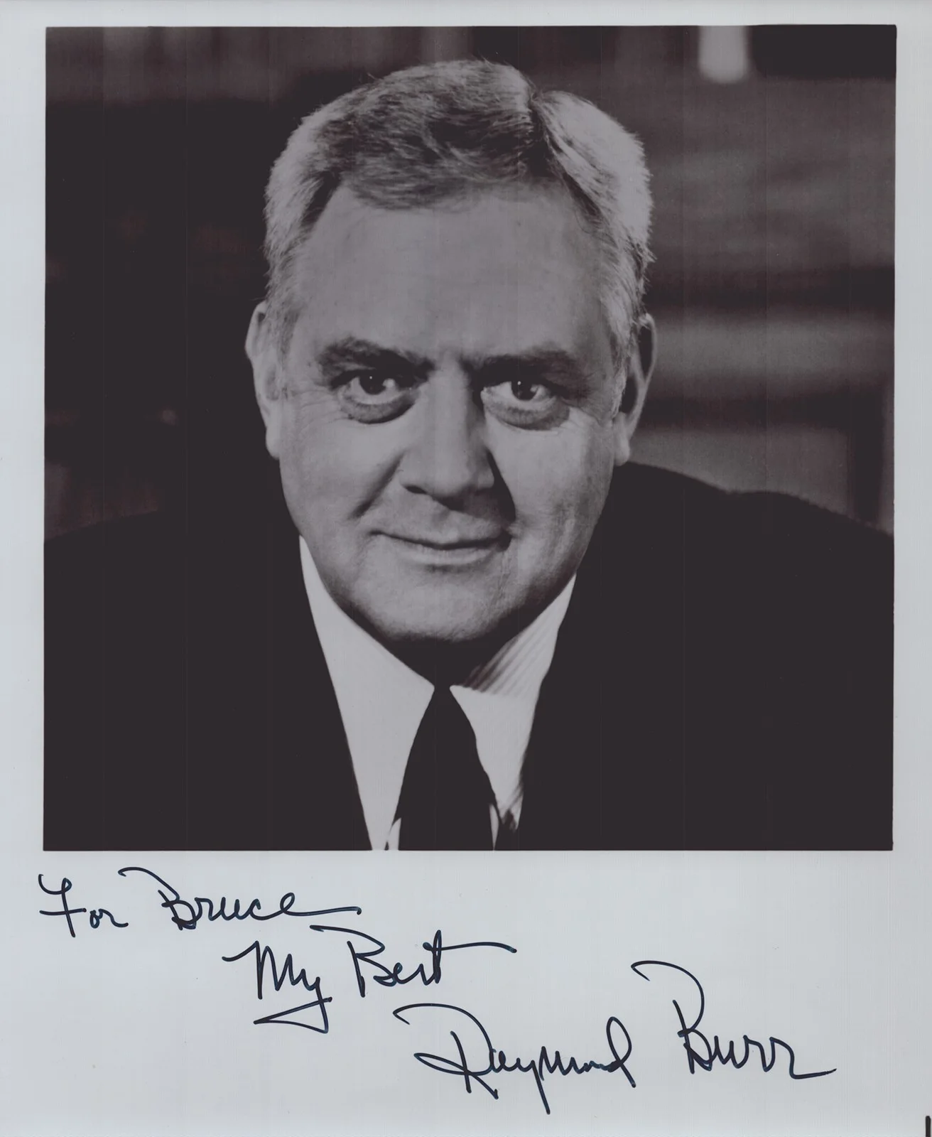 Raymond Burr — RAYMOND BURR - AUTOGRAPHED INSCRIBED PHOTOGRAPH