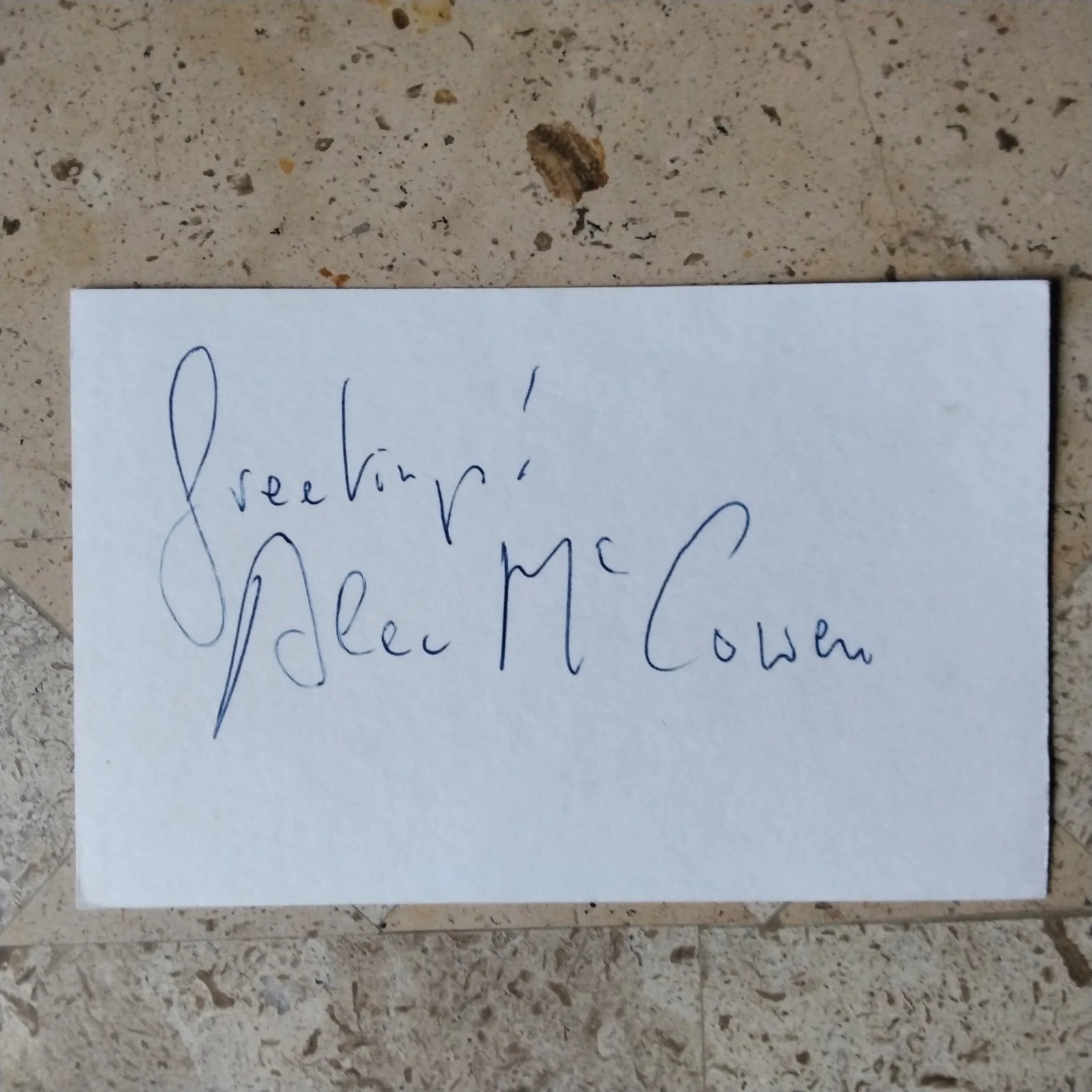 Alec McCowen SIGNED Card Photo Movie Actor Travels With My Aunt Frenzy Cleopatra, изображение 3