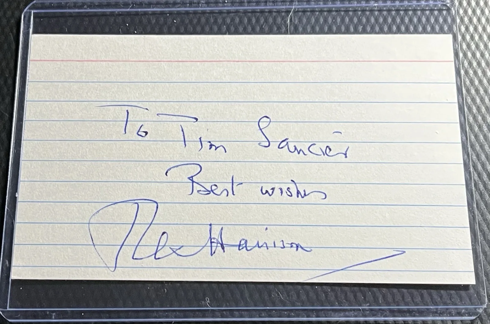 Sir Rex Harrison — Sir Rex Harrison aka Dr. Dolittle Signed Index Card w/ COA, Top Loader, image 3