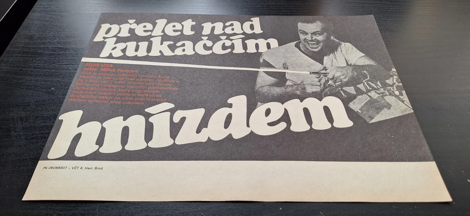 ONE FLEW OVER THE CUCKOO'S NEST, JACK NICHOLSON M.FORMAN, A4 CZECH MOVIE POSTER, изображение 2