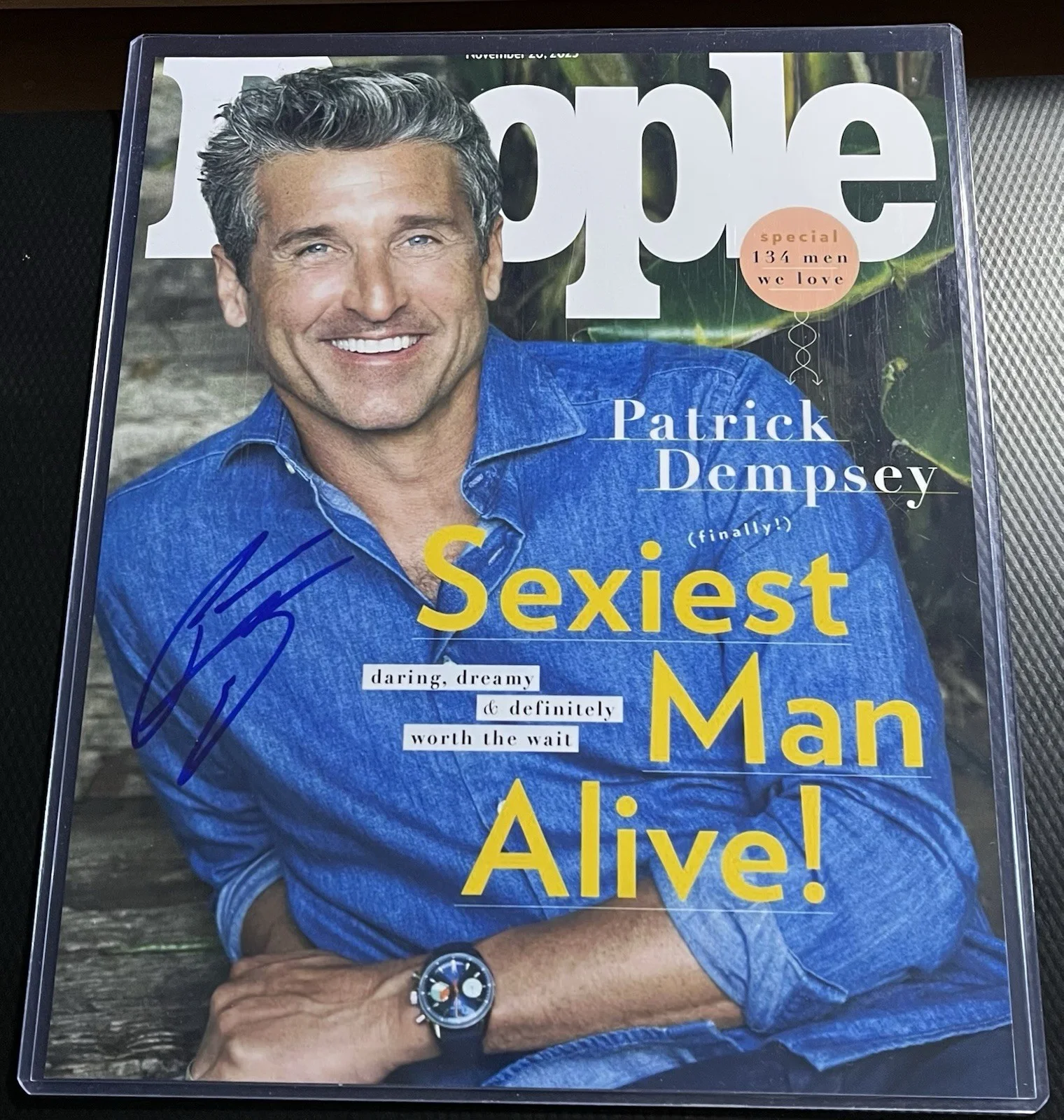 Patrick Dempsey — Patrick Dempsey Sexiest Man Alive Signed 8x10 People Photo w/ COA & Top Loader, изображение 2