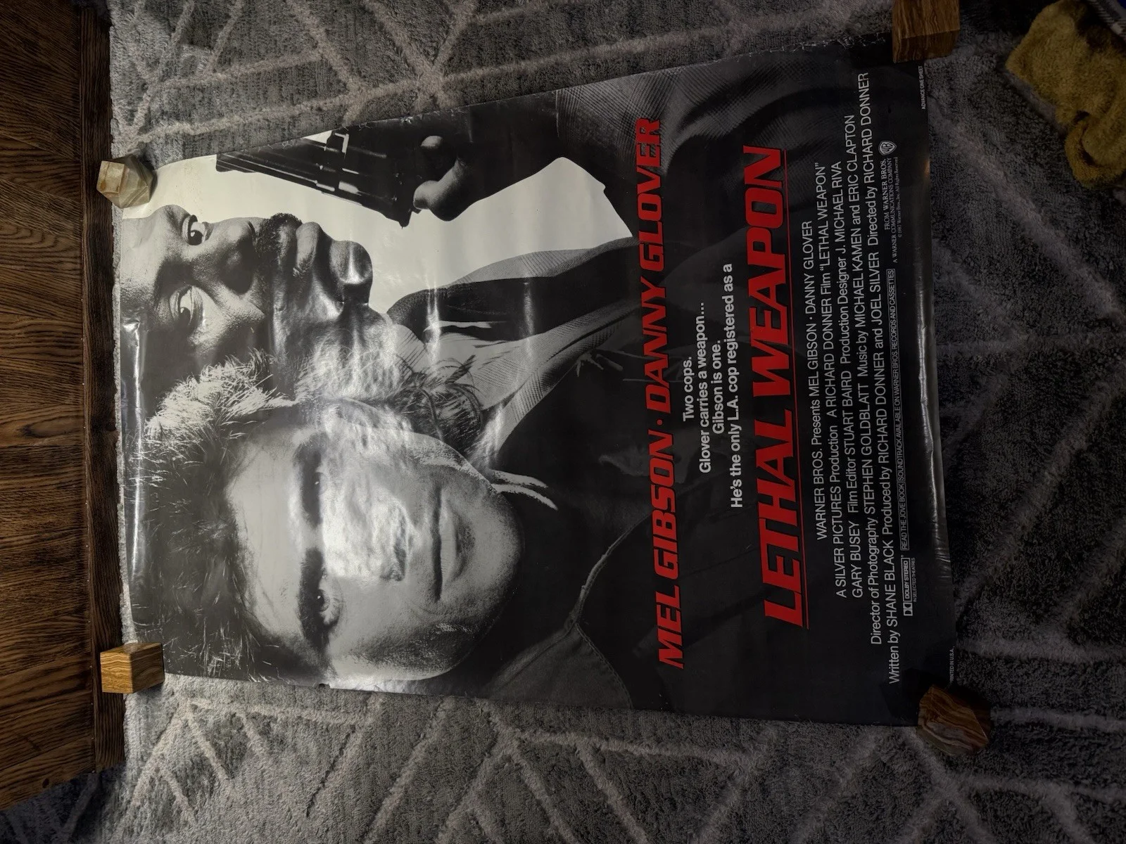 Mel Gibson and Danny Glover — Mel Gibson and Danny Glover Origina27x40 "Lethal Weapon" Poster 1987