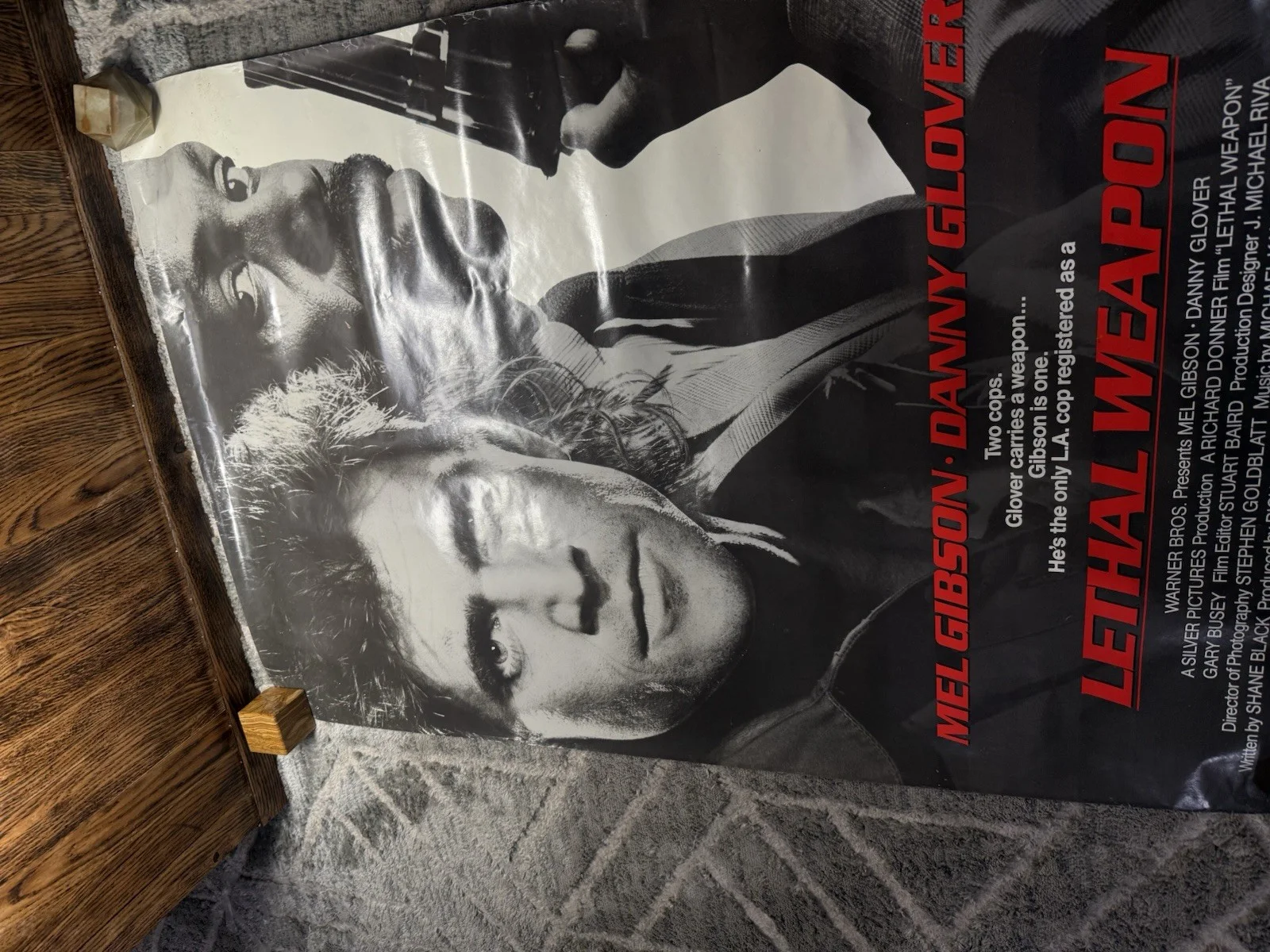 Mel Gibson, Danny Glover — Mel Gibson and Danny Glover Origina27x40 "Lethal Weapon" Poster 1987, изображение 2