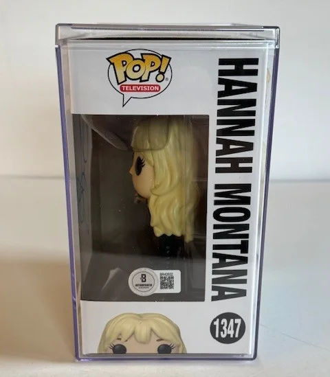 Miley Cyrus Signed Hannah Montana Funko #1347 Disney Star Beckett COA w/Hard Cse, изображение 2