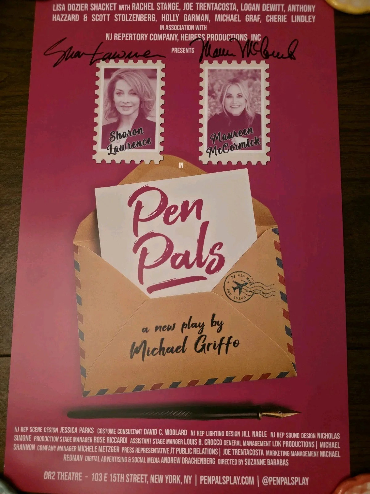 Pen Pals Broadway Poster Autographed Maureen McCormick & Sharon Lawrence & Tote, image 5
