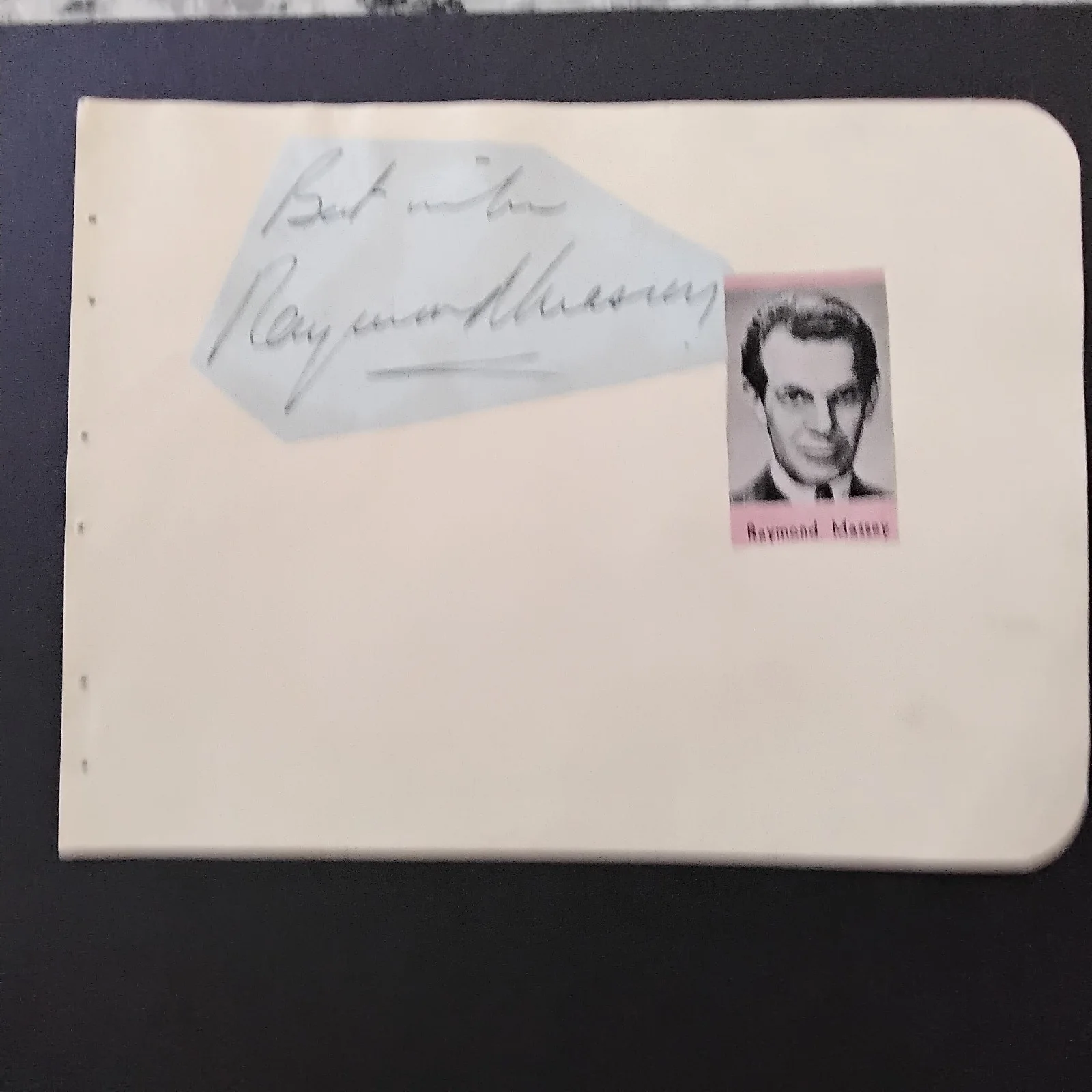 Raymond Massey SIGNED Paper Actor Director Lincoln Doctor Kildare East of Eden, изображение 5