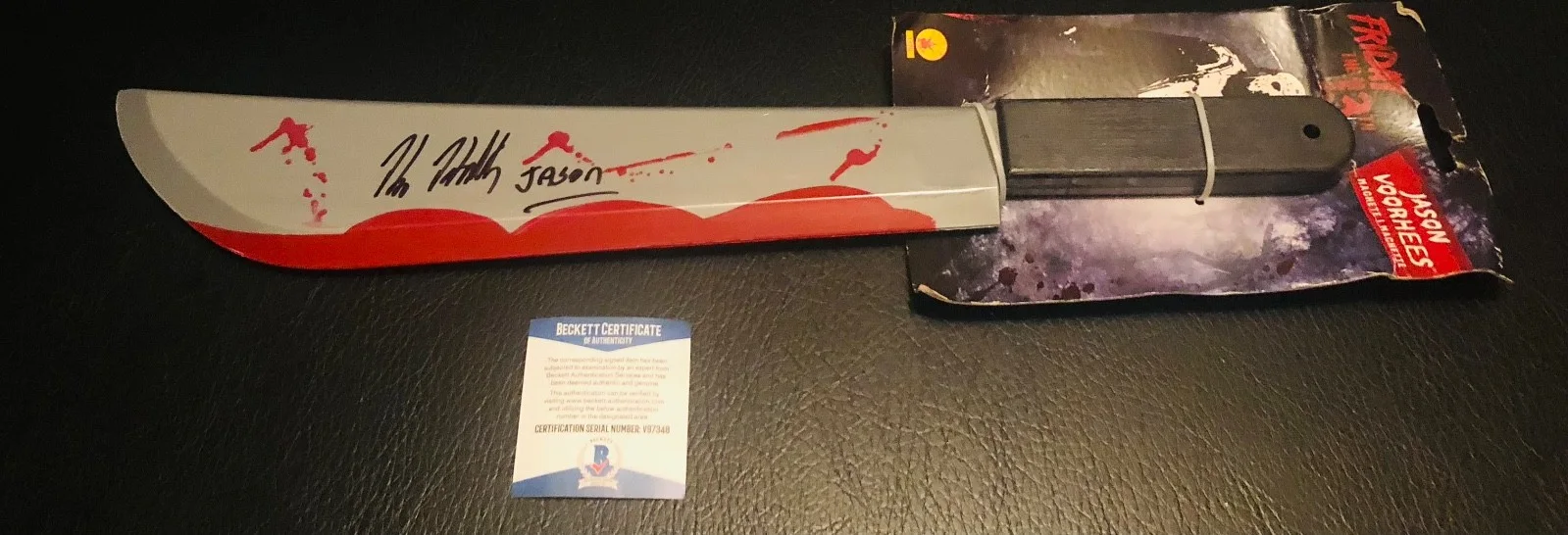 Kane Hodder — Kane Hodder Jason Voorhees Friday The 13th Signed Prop Machete Beckett COA RARE