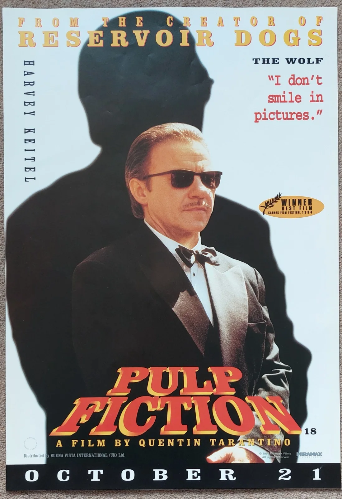 Pulp Fiction 4 x Original Advance Unfolded Posters Complete Set 13 ¼ x 20 inches, image 3