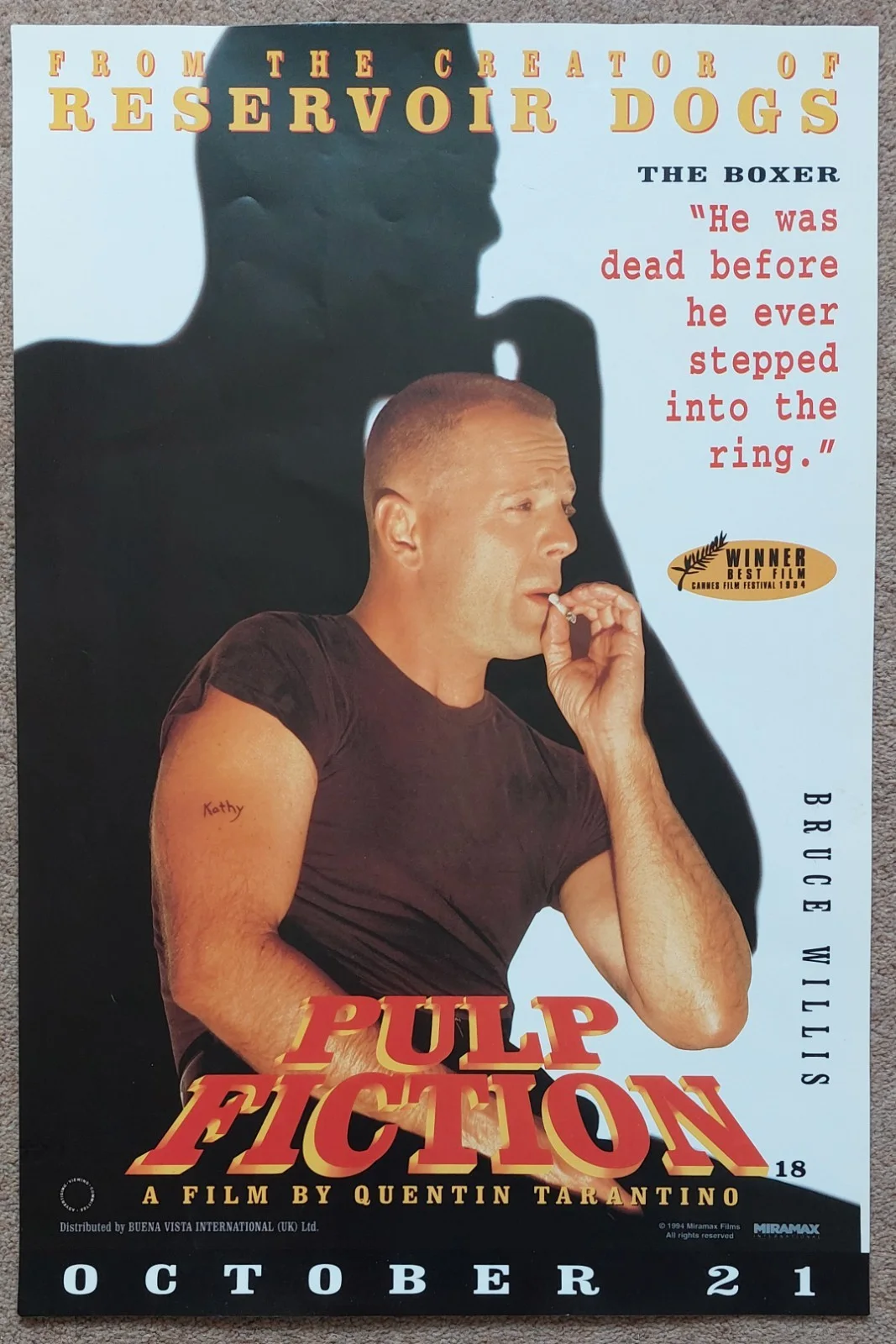 Pulp Fiction 4 x Original Advance Unfolded Posters Complete Set 13 ¼ x 20 inches, image 4