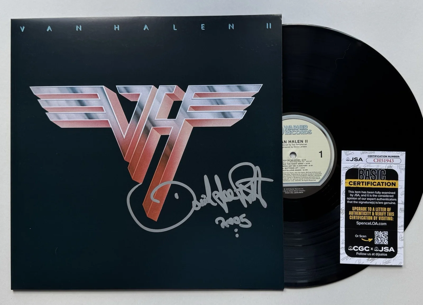 DAVID LEE ROTH VAN HALEN HAND SIGNED AUTOGRAPH VINYL ALBUM LP +JSA COA., изображение 2