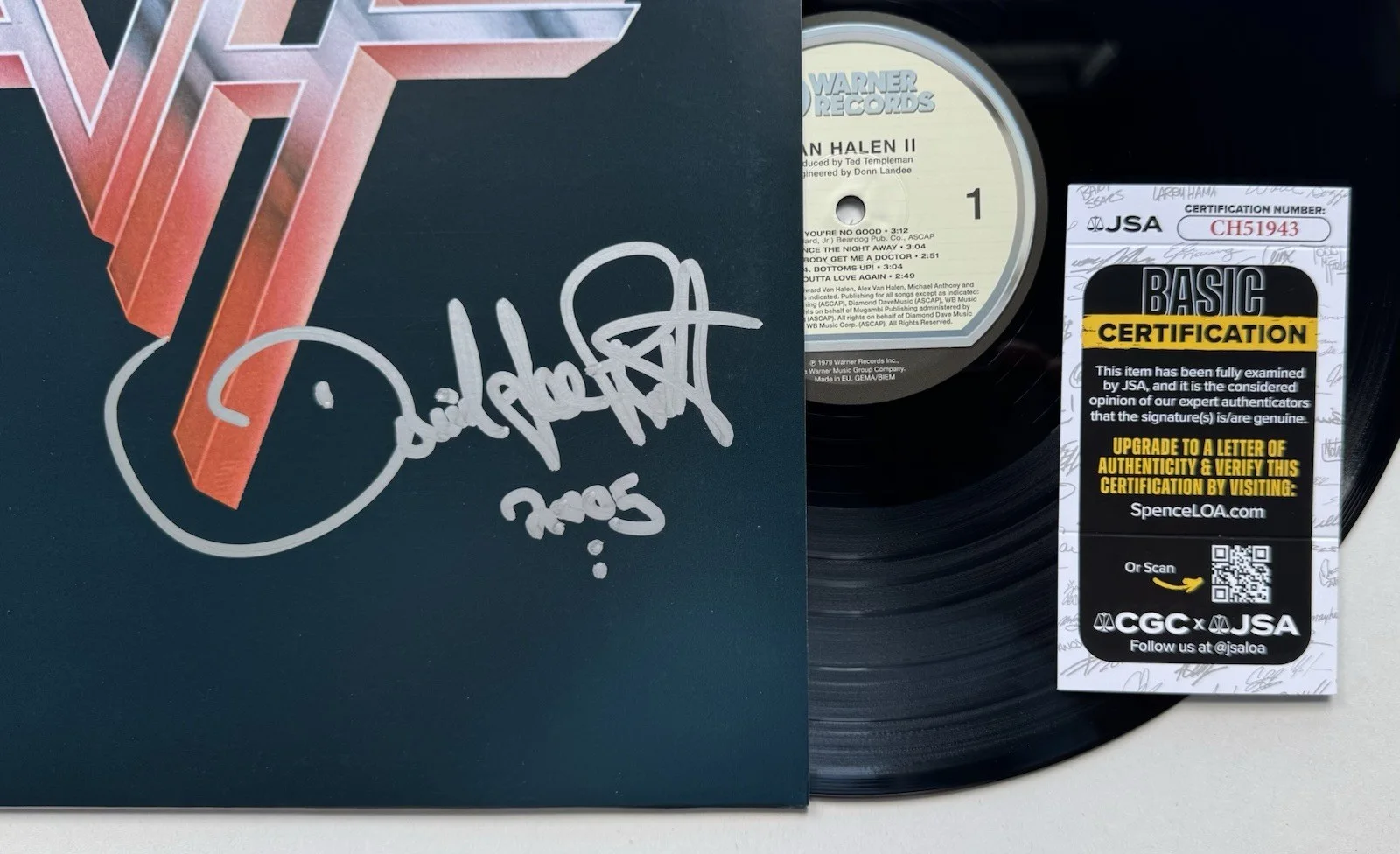 DAVID LEE ROTH VAN HALEN HAND SIGNED AUTOGRAPH VINYL ALBUM LP +JSA COA., изображение 3
