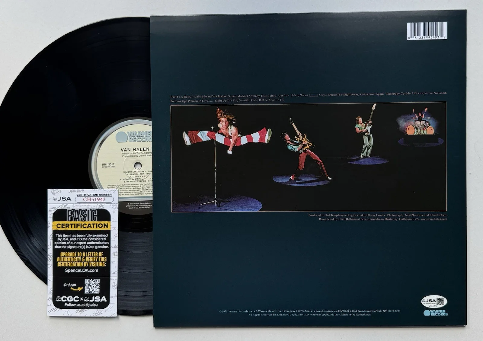DAVID LEE ROTH VAN HALEN HAND SIGNED AUTOGRAPH VINYL ALBUM LP +JSA COA., изображение 4