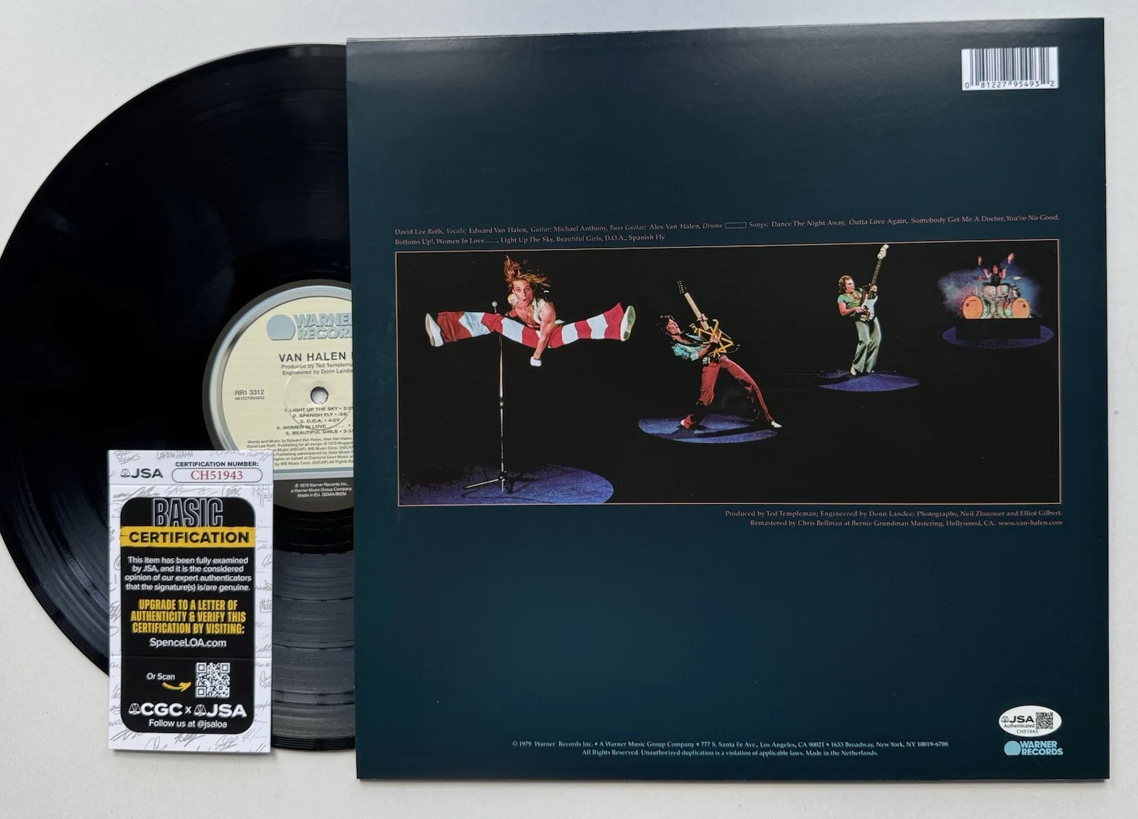 DAVID LEE ROTH VAN HALEN HAND SIGNED AUTOGRAPH VINYL ALBUM LP +JSA COA., изображение 5