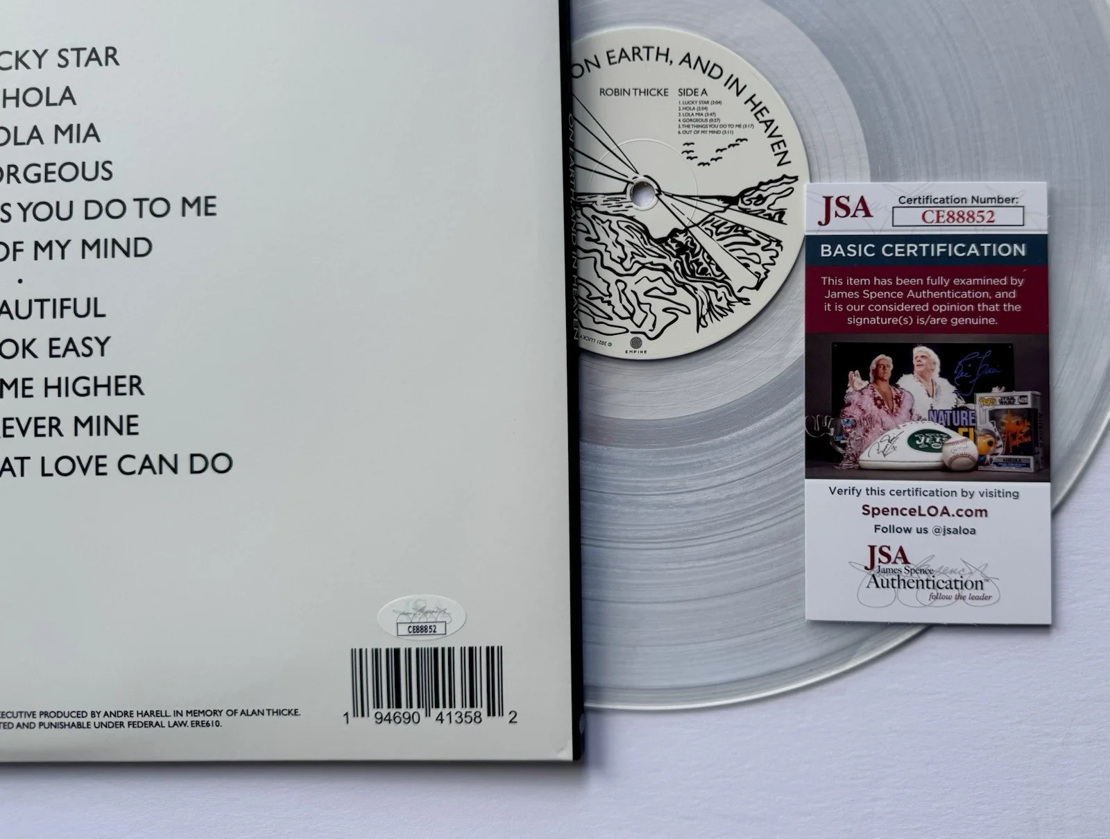 ROBIN THICKE SIGNED AUTOGRAPHED 'ON EARTH & IN HEAVEN' VINYL ALBUM LP +JSA COA, image 2