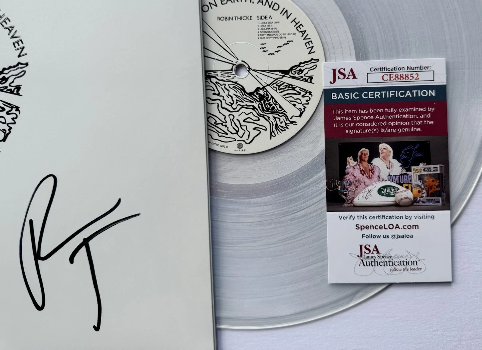 ROBIN THICKE SIGNED AUTOGRAPHED 'ON EARTH & IN HEAVEN' VINYL ALBUM LP +JSA COA, image 5