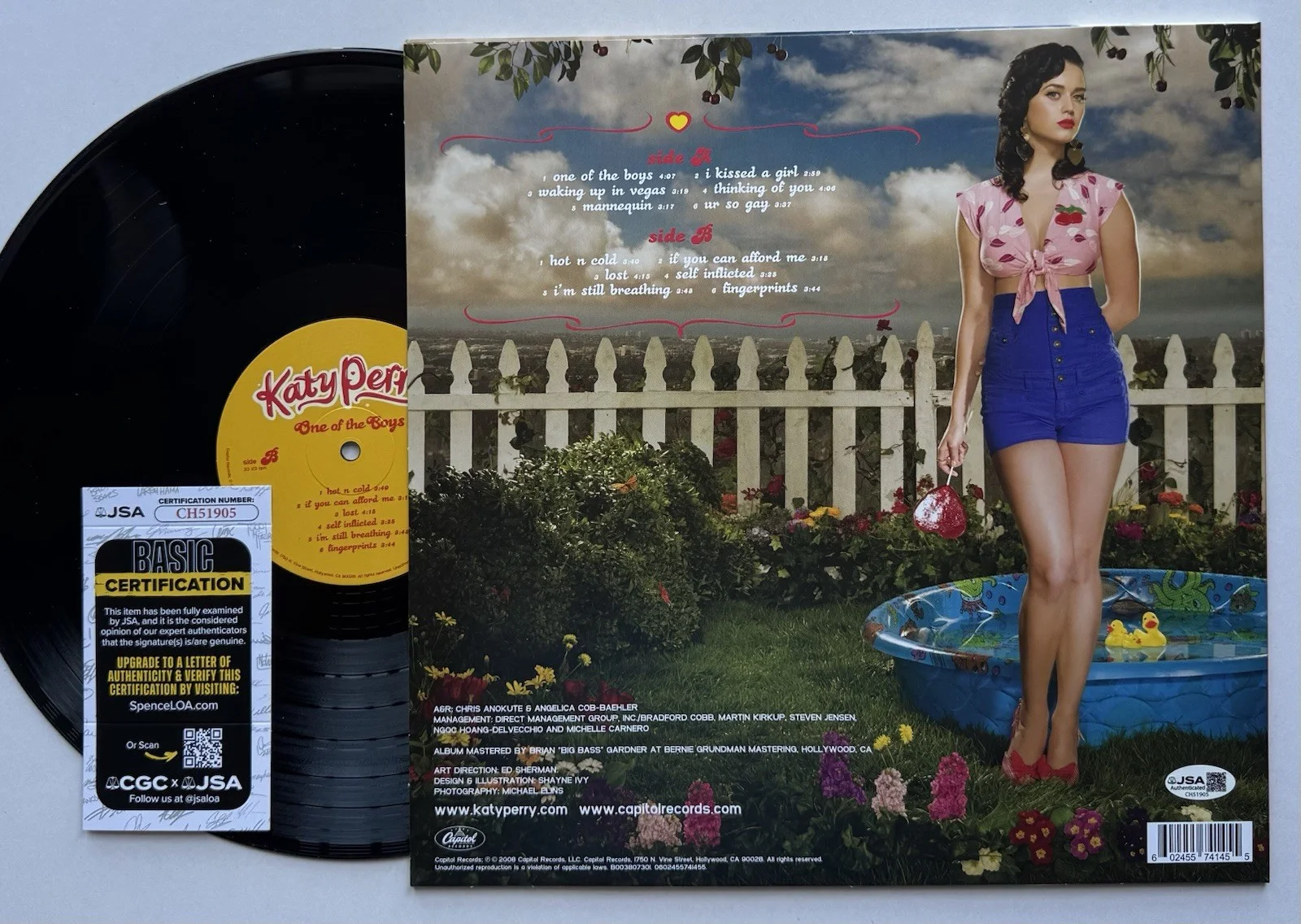 KATY PERRY HAND SIGNED AUTOGRAPHED 'ONE OF THE BOYS' VINYL ALBUM LP WITH JSA COA, изображение 4