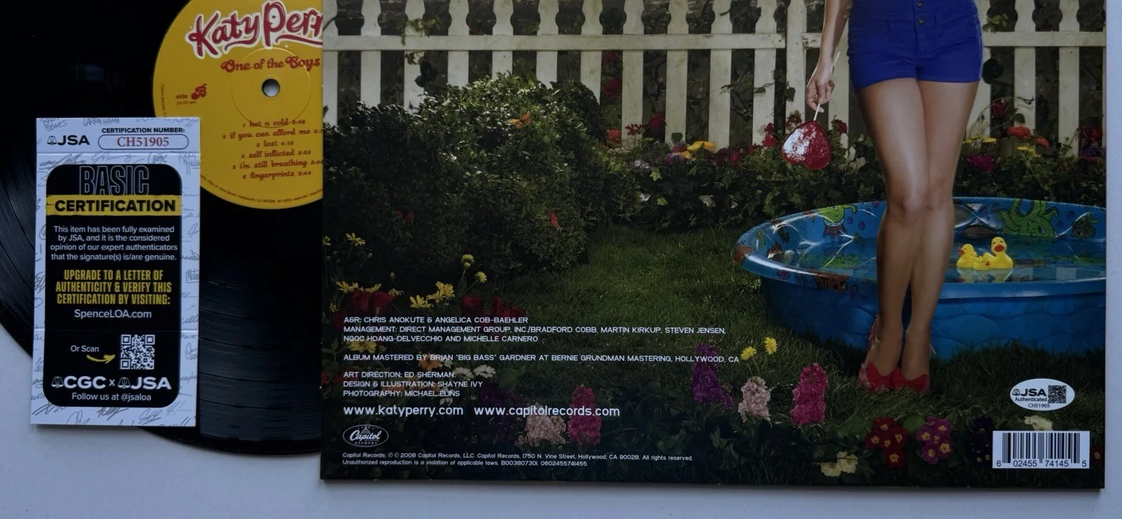 KATY PERRY HAND SIGNED AUTOGRAPHED 'ONE OF THE BOYS' VINYL ALBUM LP WITH JSA COA, изображение 5